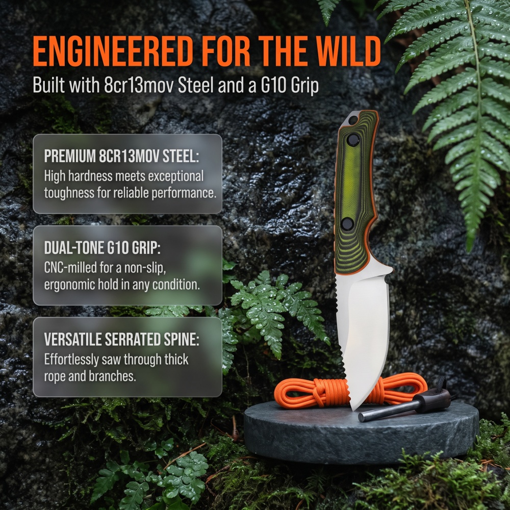 15017 Hiking Backpacking Trekk - đánh giá và giá Bushcraft Knife Fixed